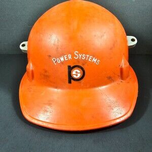 Vintage Jackson Products Orange Construction Hard Hat Power Systems